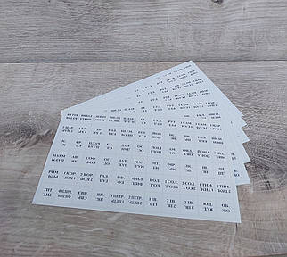 Мітки, індекси (укр.), розмір : 21х11,5 см.