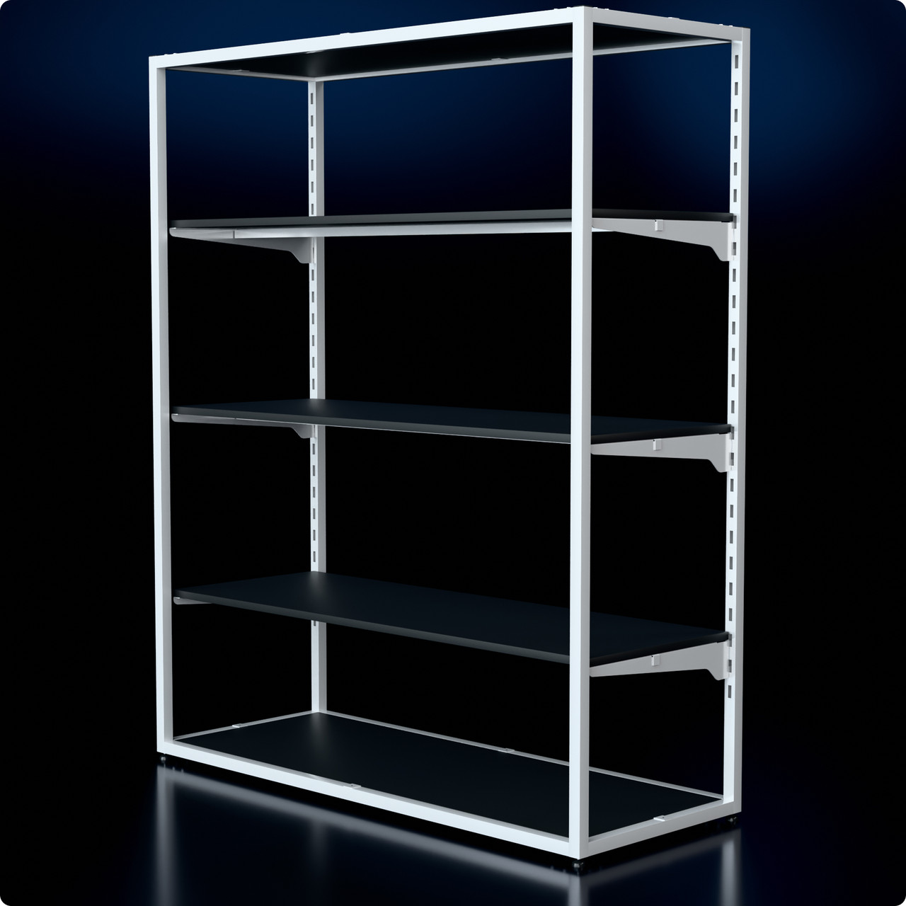 Стійка "PENELOPE ODISSEY" 1500х1230х480мм. Стелаж поличний для дому та магазину. Рейл вішало з полицями, фото 1