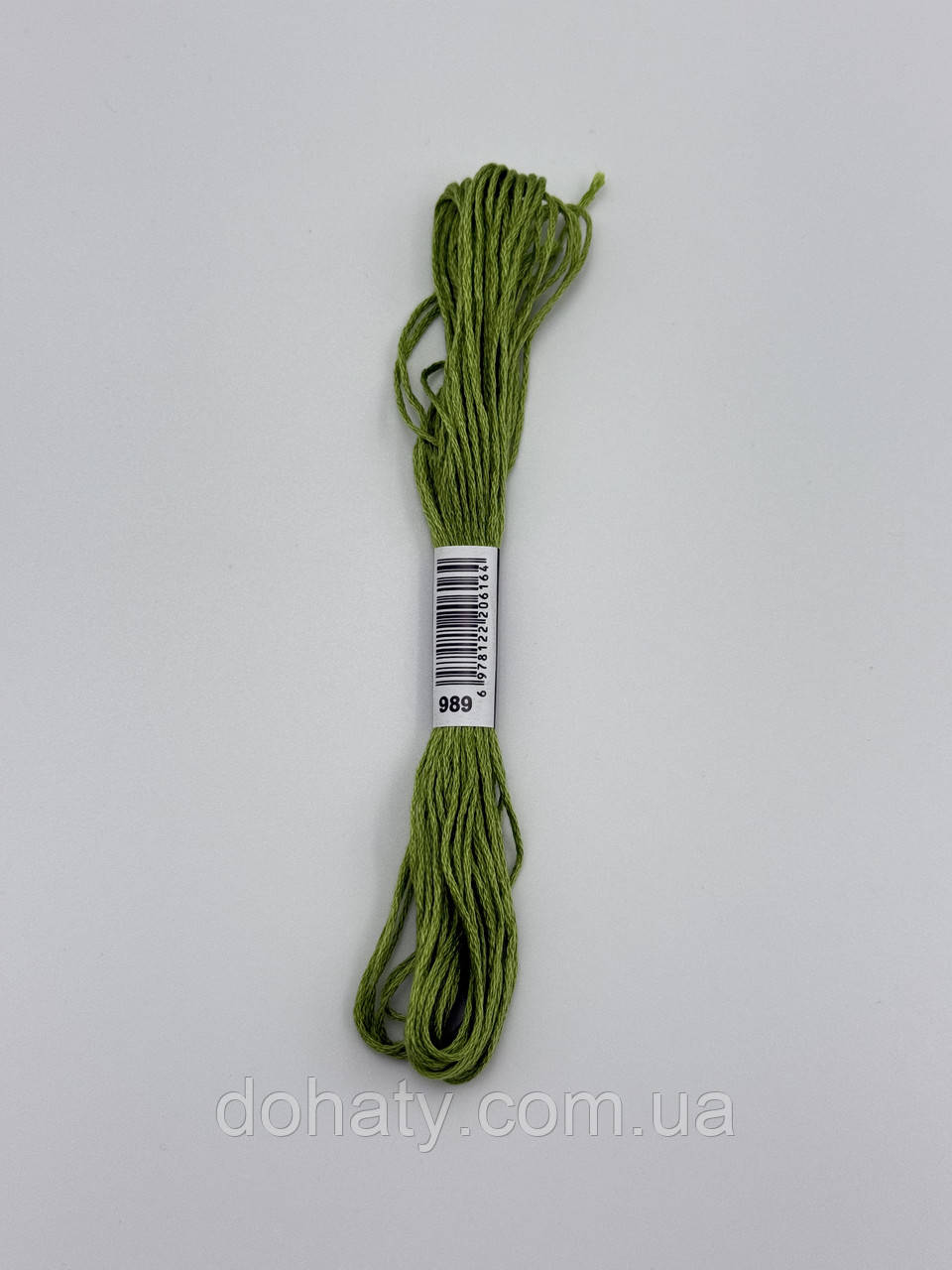 Нитки муліне 989 Лісовий зелений світлий - природний зелений для вишивання, фото 1