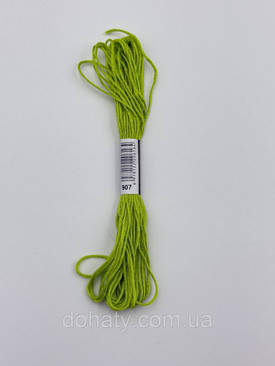 Нитки муліне 907 Папужий зелений - яскравий салатовий для вишивання, фото 1