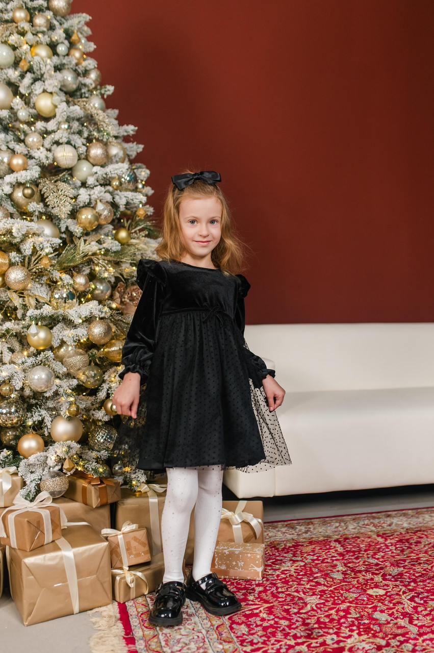 Чорна святкова сукня на дівчинку Селін, розміри 92-110, фото 1