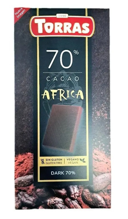 Шоколад Чорний Torras Africa 70% Какао 100 г Іспанія (3 шт/1 уп), фото 1