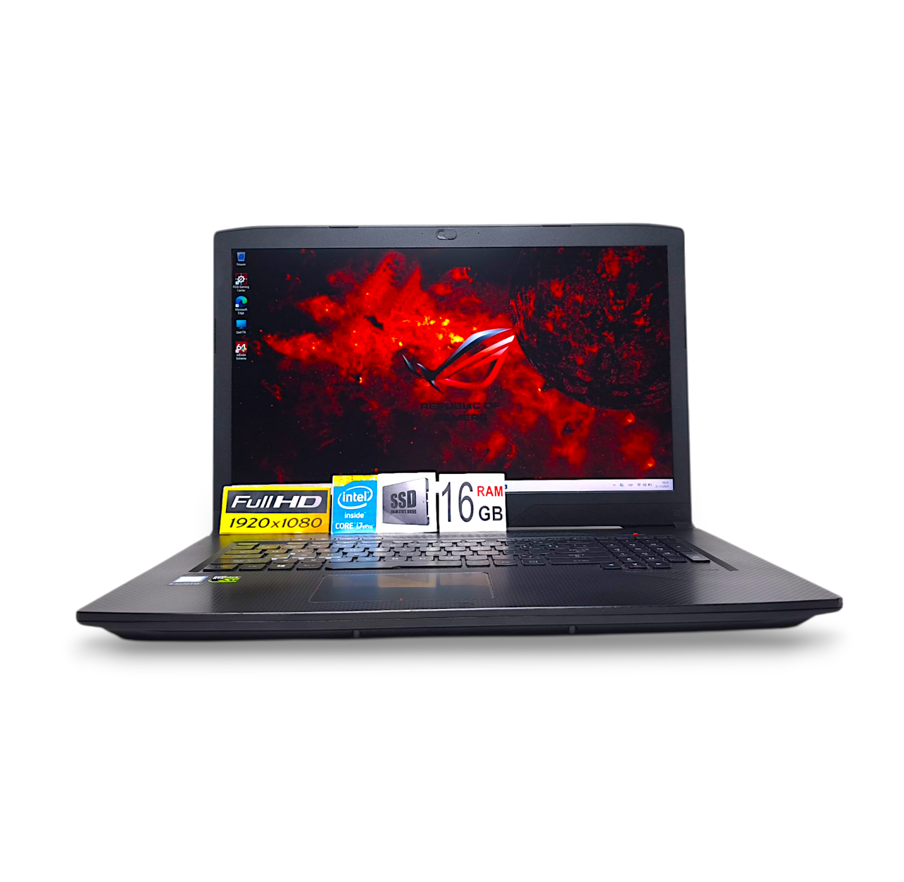 Ноутбук Asus ROG Strix 17.3 FHD 120Hz Core i7-8750H 16GB SSD 256GB+ 1TB HDD Nvidia GTX1050TI 4GB