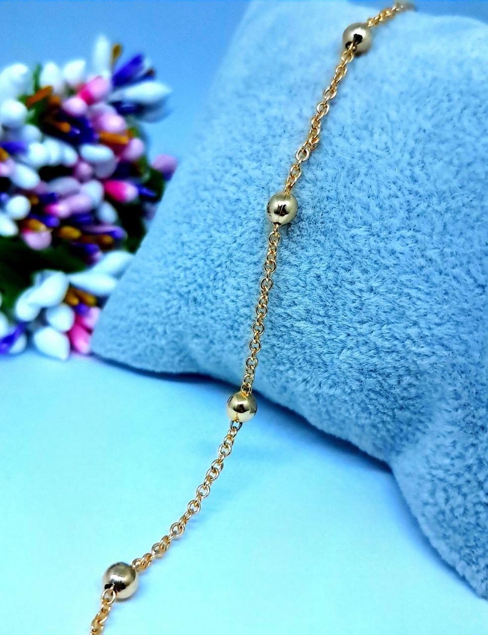 Жіночий браслет Кульки медичне золото Розмір регульований 17-20 см ширина 3 мм ХР 5816