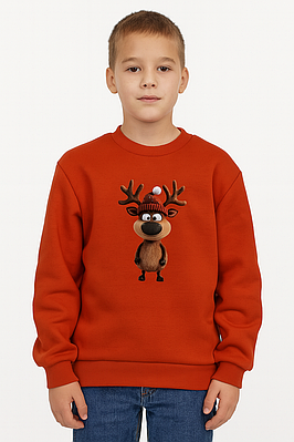 Світшот дитячий з принтом для хлопчика (140-158 см) Bambino червоний