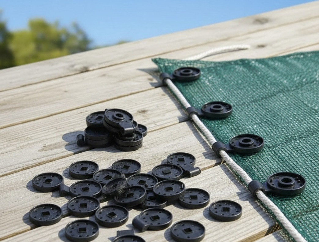 Кліпси пластикові Ø 35мм (20шт) для криплення затіняючої сітки, Чорні
