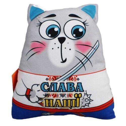 Сувенір Кіт - подушка м`яка, "Cлава нації - смерть ворогам", 34*28*12см, (00971-1), фото 1