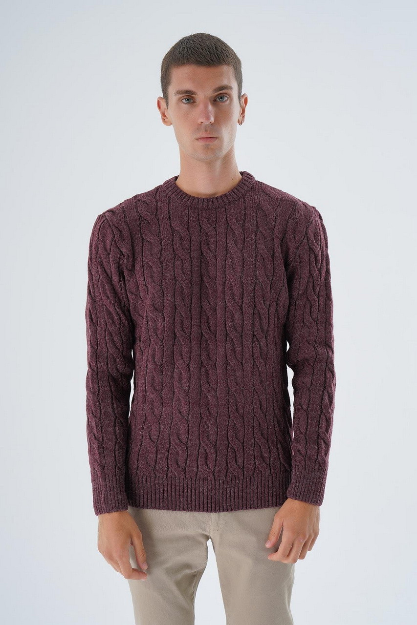 Светр чоловічий Trist Star 5324 BORDO 70% шерсть 20% акрил 10% поліамід L(Р), фото 1