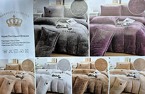 Тепла постільна білизна з візерунком Caresse - простирадло на гумці - Євро, фото 4