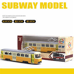 Класична модель трамва зі сплаву (1/90) жовтий