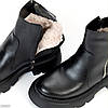 Модні чорні зимові черевики берці на блискавці натуральна шкіра, фото 9