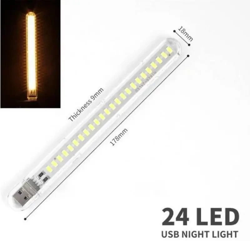Міні світлодіодна LED-лампочка USB 24LED для повербанка комп'ютера Jm, фото 1