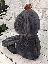 М'яка іграшка з пледом усередині Лінивець темно-сірий 40 см, фото 3