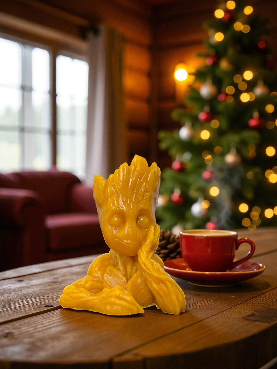 Воскова свічка Грут Marvel, натуральний віск, фото 1