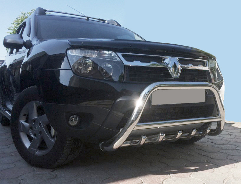 Кенгурятник без напису WT003 (нерж.) для Renault Duster 2008-2017 рр, фото 1