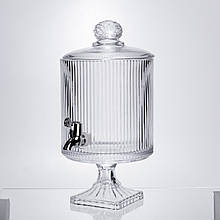 Лимонадниця з краном на підставці скляна 4.5 л лимонадник 39 см прозорий HP-19-3045-6