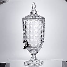 Лимонадниця з краном на підставці скляна 5 л лимонадник 51 см прозорий HP-19-18F-5