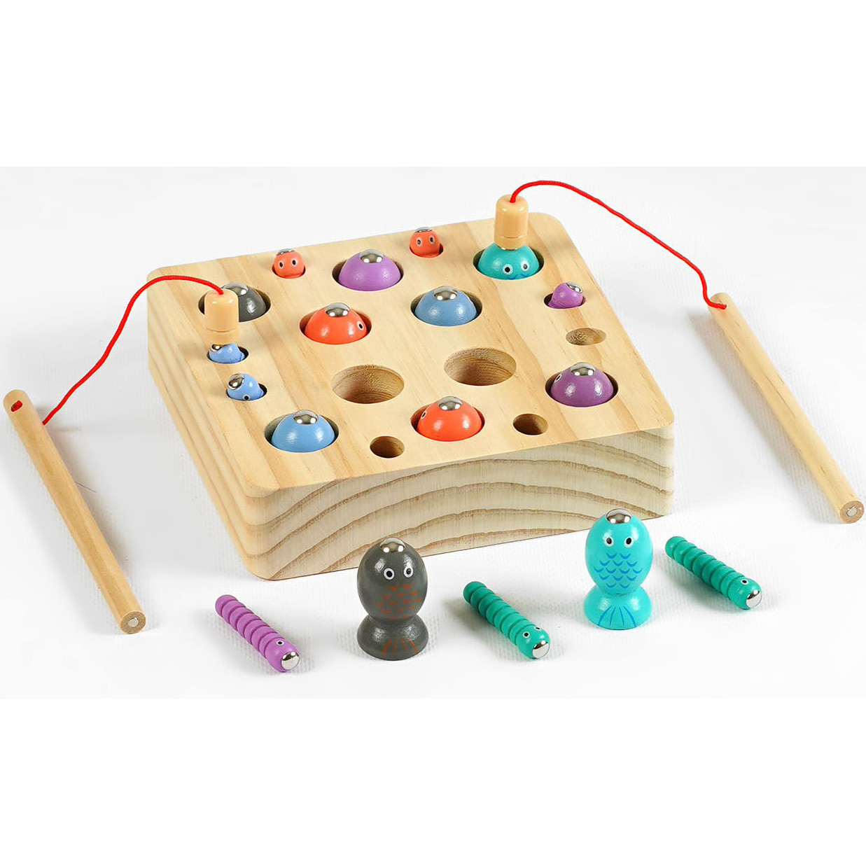 Розвиваючий набір сортер магнітна рибалка і черв'ячки від Obetty (107-038), фото 1