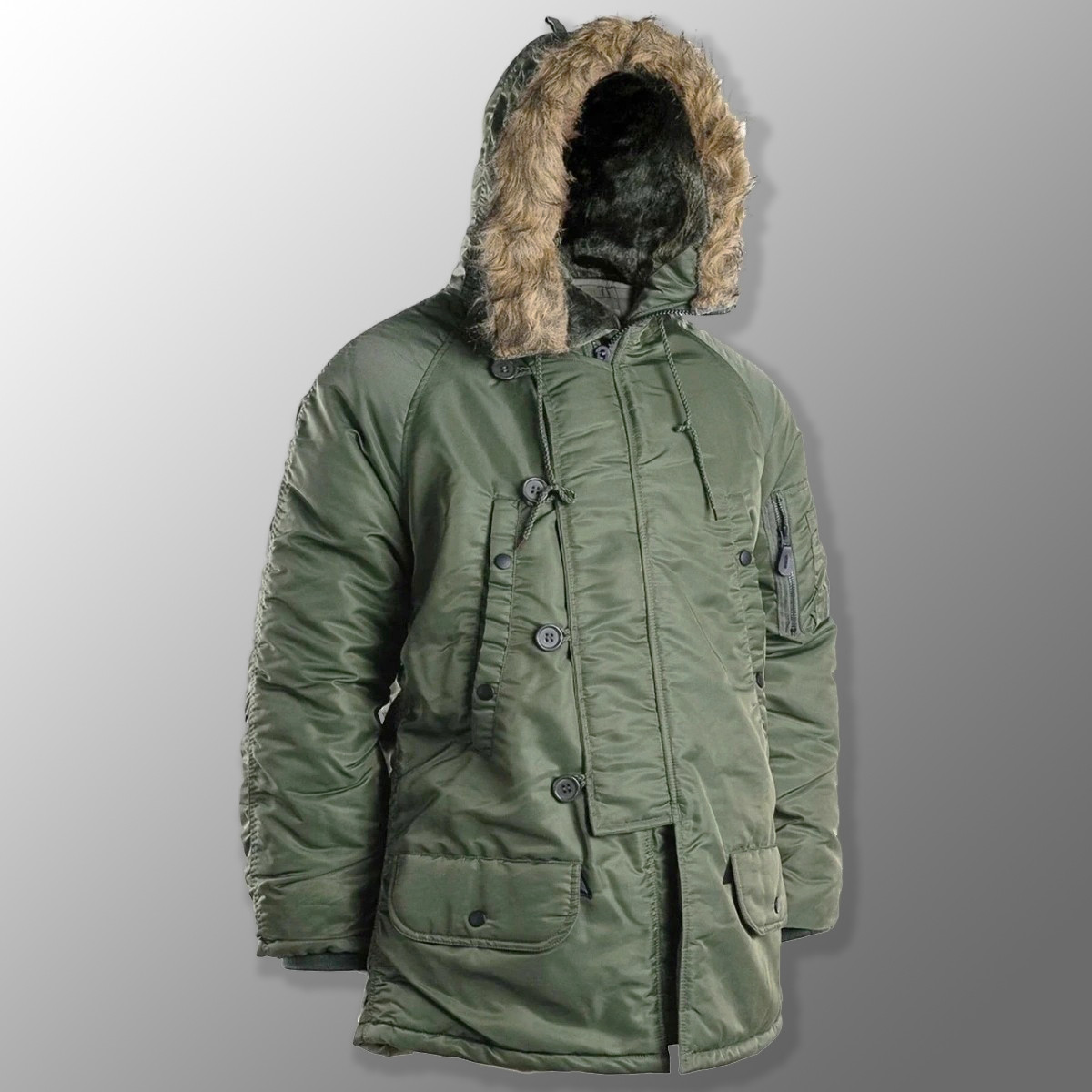 🔥Куртка зимова Аляска з хутром "Mil-Tec - N3B BASIC" (Олива) (непромокальна куртка, тактична, нгу, зсу, військова, парка), фото 1