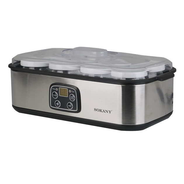 Йогуртниця електрична на 8 баночок по 175 (мл) апарат для приготування йогурту 25 Вт йогуртниця з таймером для дому SK2303SS, фото 1