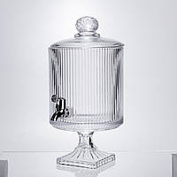 Лимонадниця з краном на підставці скляна 4.5 л лимонадник 39 см прозорий HP-19-3045-6