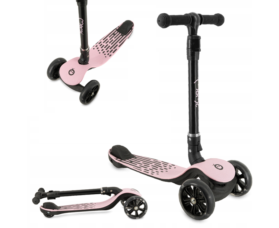 Дитячий триколісний самокат MoMi SAN Pink з LED підсвіткою коліс, фото 1