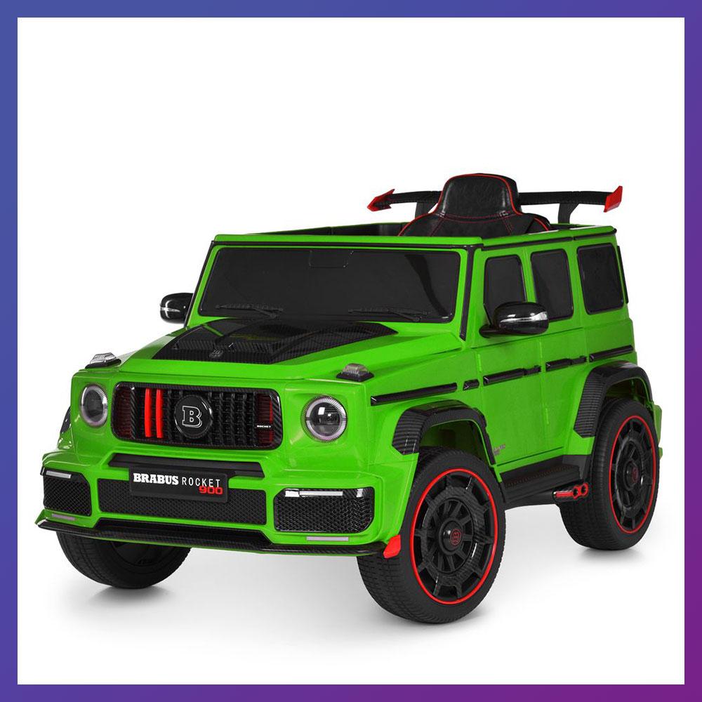 Дитячий електромобіль на акумуляторі джип Mercedes Brabus M 6257 на радіокеруванні для дітей 3-8 років Зелений, фото 1