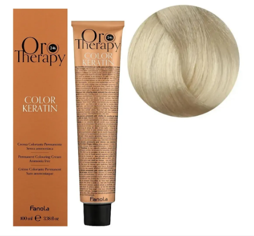 Крем-фарба безаміачна для волосся Fanola Oro Therapy №10/00 Intense blonde platinum 100 мл, фото 1