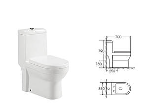 Унітаз-моноблок Iton JL 70x38x79 білий ( А0060306 )