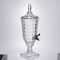 Лимонадниця з краном на підставці скляна 2 л лимонадник 46 см прозорий HP-19-12F