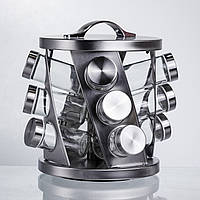 Карусель для спецій 12 баночок по 100 мл, хром HP-1368