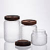 Набір банок для сипучих продуктів з бамбуковими кришками 400/600/800 мл 64486-11, фото 2