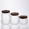 Набір банок для сипучих продуктів з бамбуковими кришками 400/600/800 мл 64486-11, фото 4