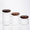 Набір банок для зберігання 3 штуки з бамбуковими кришками 400/600/800 мл 64486-14, фото 2