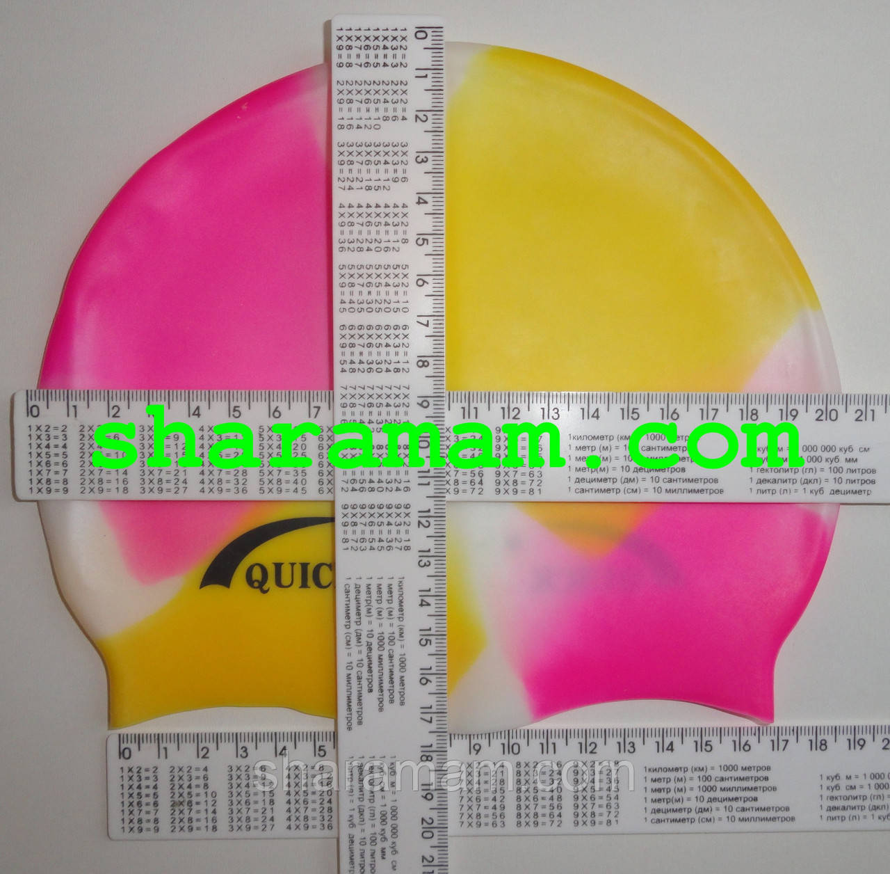 Детская силиконовая шапочка для плавания (розовый/жёлтый/белый цвет) - фото 2 - id-p490902977