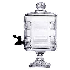 Лимонадниця з краном на підставці скляна 4,5 л прозора HP-19-2