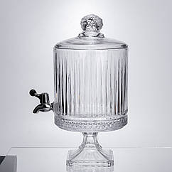 Лимонадниця з краном на підставці скляна 4,5 л прозора HP-19-3045-4