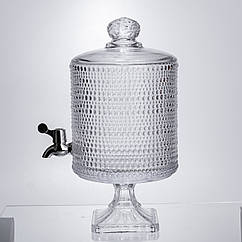 Лимонадниця з краном на підставці скляна 4.5 л лимонадник 39 см прозорий HP-19-3045-9