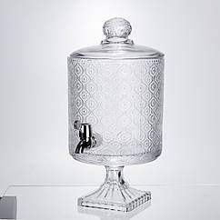 Лимонадниця з краном на підставці скляна 4.5 л лимонадник 39 см прозорий HP-19-3045-7