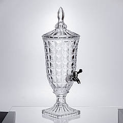 Лимонадниця з краном на підставці скляна 2 л лимонадник 46 см прозорий HP-19-12F