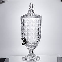 Лимонадниця з краном на підставці скляна 5 л лимонадник 51 см прозорий HP-19-18F-5