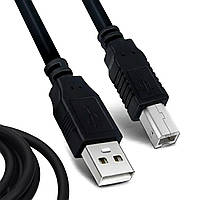 Кабель для принтера USB AM-BM, 1,5м, Чорний / Кабель для підключення сканера / ЮСБ кабель для під'єднання пристроїв з роз'ємом ВМ