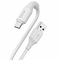 Кабель USB - micro-USB, 1м, 2.4A, HOCO X120, Білий / Зарядний шнур / Кабель зарядки для телефону / Зарядний кабель для смартфона