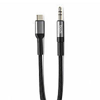 Кабель Type-C to 3.5 mini jack, 1.2м, Budi DC131LXA / Аудіо перехідник / Кабель для підключення навушників / Аудіо кабель