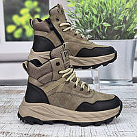 Ботинки зимние для мальчика Kimboo светло-коричневые на овчине 7061