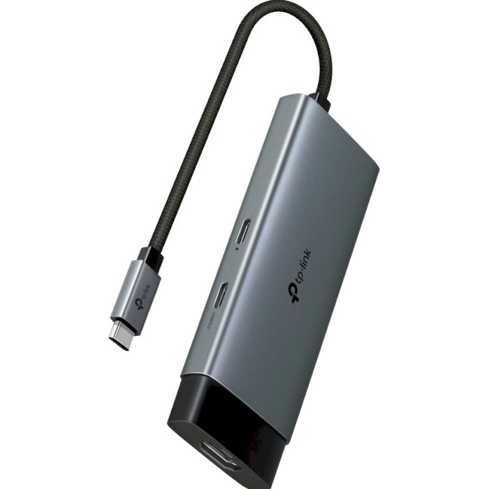 USB Type-C концентратор 5в1 TP-Link UH5020C 2xUSB 3.0 1xHDMI 1xUSB-C 3.0 1xUSB-C PD 100W Grey, фото 1