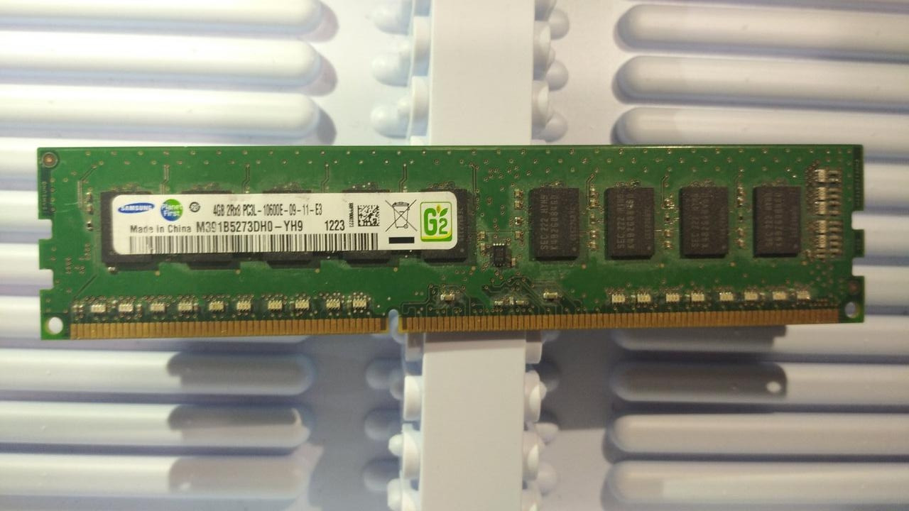 4GB DDR3L 1333MHz Samsung PC3L 10600E 2Rx8 RAM ECC Оперативна пам'ять M391B5273DHO-YH9, фото 1