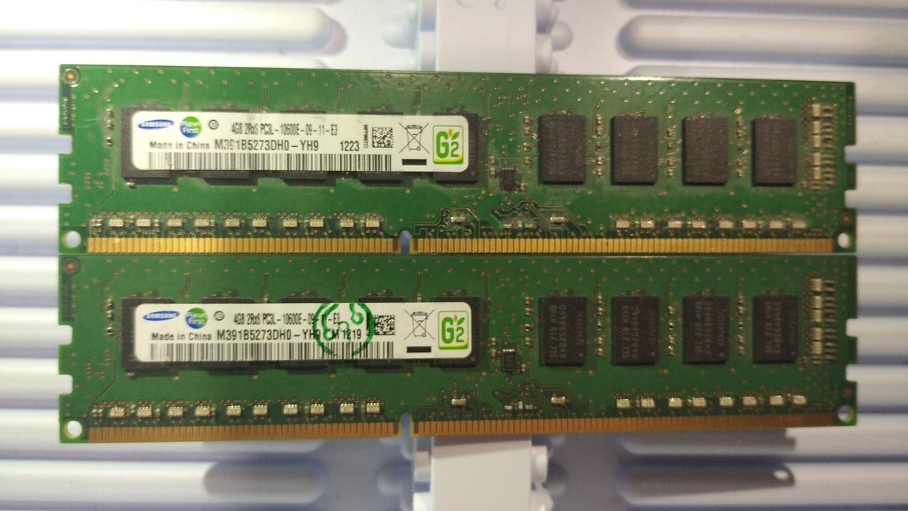 8GB (2*4GB) DDR3L 1333MHz Samsung PC3L 10600E 2Rx8 RAM ECC Оперативна пам'ять M391B5273DHO-YH9, фото 1
