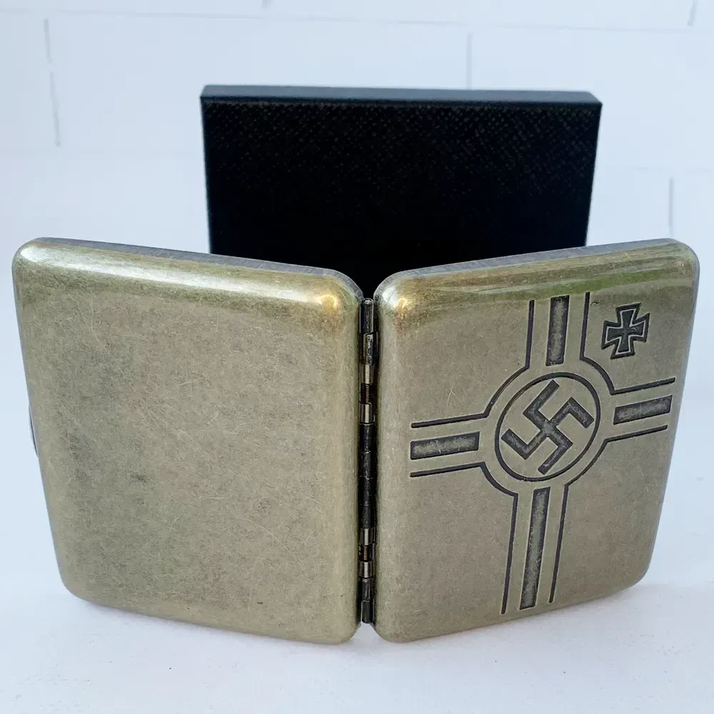 Металева коробка, вміщує 20шт, портативний кейс для зберігання Люфтваффе, чоловічий футляр, фото 1