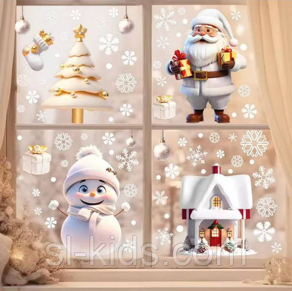 Новорічні наклейки на вікна
